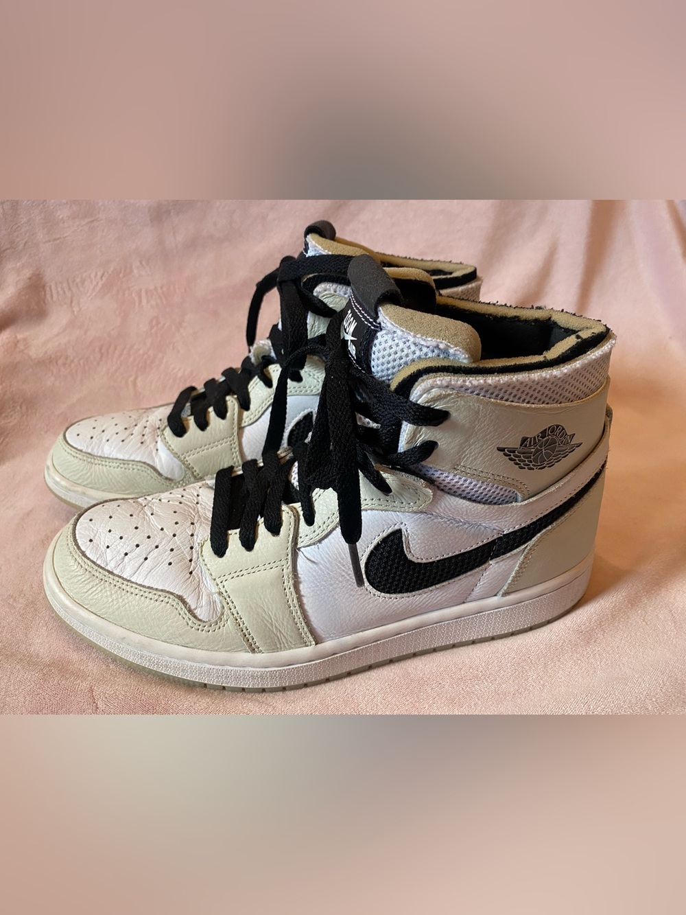 Nike Air Jordan Style High-Top Sneakers in White and Black - Women's Size 8